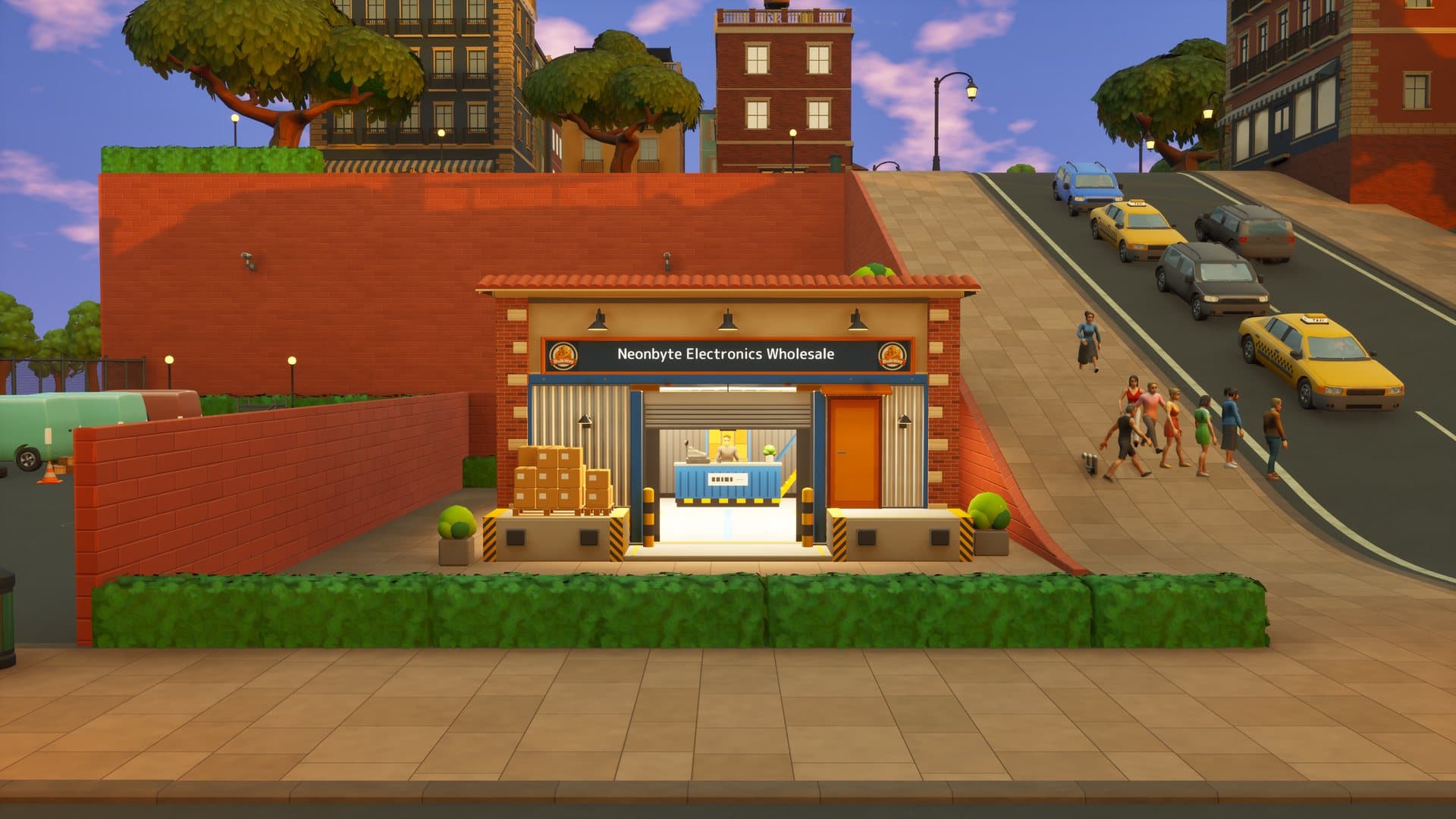The electronics wholesaler in evening light